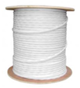 500 FT. WHITE PROFESSIONAL GRADE SIAMESE RG59/U 95% BRAID 18/2 CABLE