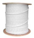 1000 FT. WHITE PROFESSIONAL GRADE SIAMESE RG59/U 95% BRAID 18/2 CABLE
