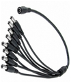 1 TO 8 DC POWER SPLITTER CABLE (1 FEMALE TO 4 MALE PIGTAILS)